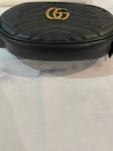 Load image into Gallery viewer, Gucci Black Marmont GG Fanny Belt Bag