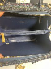 Load image into Gallery viewer, Chanel Blue Multicolor Snakeskin Filigree Medium Vanity Bag