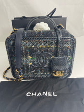 Load image into Gallery viewer, Chanel Blue Multicolor Snakeskin Filigree Medium Vanity Bag