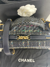 Load image into Gallery viewer, Chanel Blue Multicolor Snakeskin Filigree Medium Vanity Bag