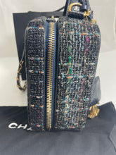Load image into Gallery viewer, Chanel Blue Multicolor Snakeskin Filigree Medium Vanity Bag