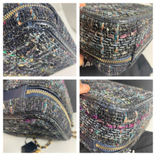 Load image into Gallery viewer, Chanel Blue Multicolor Snakeskin Filigree Medium Vanity Bag