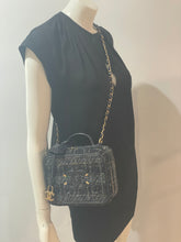 Load image into Gallery viewer, Chanel Blue Multicolor Snakeskin Filigree Medium Vanity Bag