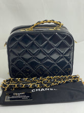 Load image into Gallery viewer, Chanel Vintage 1990s Lunch Box Black Patent Leather Handbag