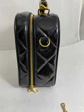 Load image into Gallery viewer, Chanel Vintage 1990s Lunch Box Black Patent Leather Handbag