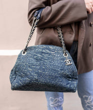 Load image into Gallery viewer, Chanel Denim Mademoiselle Camellia Bowler Crossbody Handbag