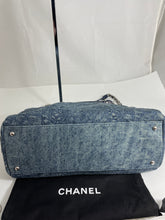 Load image into Gallery viewer, Chanel Denim Mademoiselle Camellia Bowler Crossbody Handbag