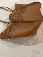 Load image into Gallery viewer, Alaia Beige Laser Cut Leather Small Tote