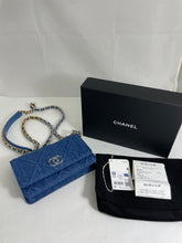 Load image into Gallery viewer, Chanel 19 Blue Denim Quilted WOC Crossbody Bag