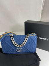 Load image into Gallery viewer, Chanel 19 Blue Denim Quilted WOC Crossbody Bag