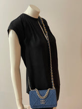 Load image into Gallery viewer, Chanel 19 Blue Denim Quilted WOC Crossbody Bag