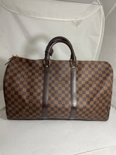 Load image into Gallery viewer, Louis Vuitton Damier Ebene Coated Canvas Keepall Luggage