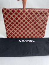 Load image into Gallery viewer, Chanel Burgundy Stitched O case Clutch