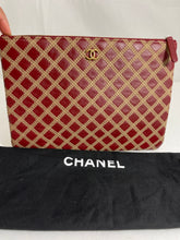 Load image into Gallery viewer, Chanel Burgundy Stitched O case Clutch