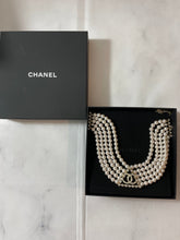 Load image into Gallery viewer, Chanel CC Crystal 5 Layer Faux PearlChoker Necklace