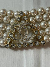 Load image into Gallery viewer, Chanel CC Crystal 5 Layer Faux PearlChoker Necklace