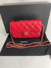 Load image into Gallery viewer, Chanel Classic Red Caviar Phone Holder Woc Small Handbag