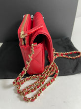 Load image into Gallery viewer, Chanel Classic Red Caviar Phone Holder Woc Small Handbag