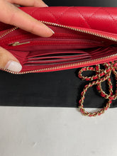Load image into Gallery viewer, Chanel Classic Red Caviar Phone Holder Woc Small Handbag