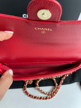 Load image into Gallery viewer, Chanel Classic Red Caviar Phone Holder Woc Small Handbag