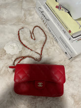 Load image into Gallery viewer, Chanel Classic Red Caviar Phone Holder Woc Small Handbag
