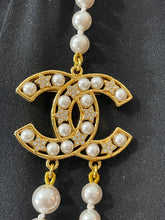 Load image into Gallery viewer, Chanel 20A Pearl Double Strand CC/Star Crystal Inlay Necklace