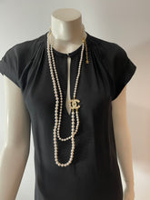 Load image into Gallery viewer, Chanel 20A Pearl Double Strand CC/Star Crystal Inlay Necklace