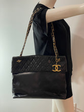 Load image into Gallery viewer, Chanel Black Leather Large Vintage Tote Handbag