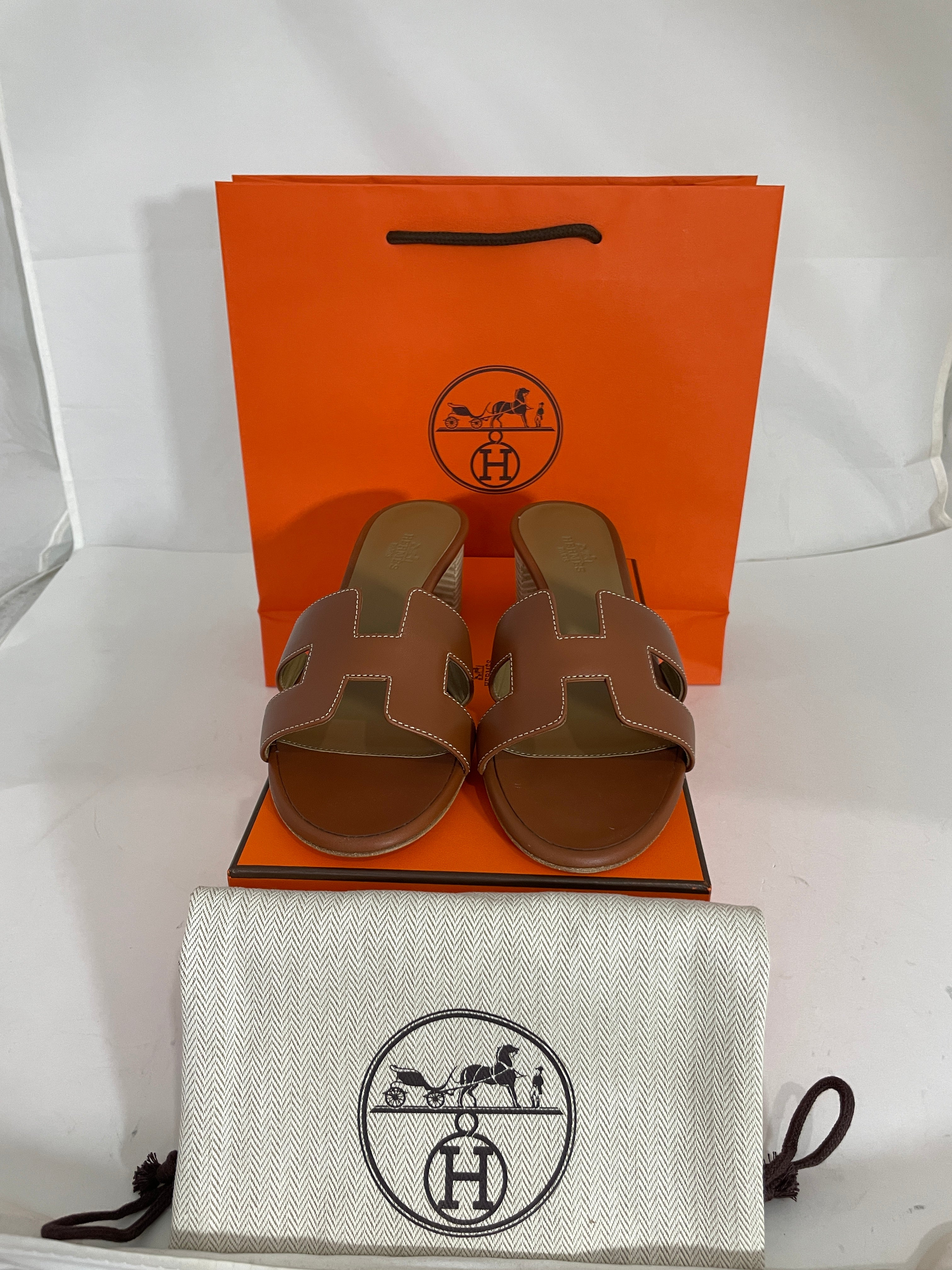 Hermes Navy Blue Epsom Oasis Sandal 36.5 – The Closet