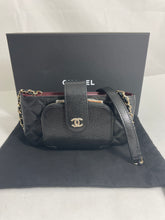 Load image into Gallery viewer, Chanel 22B Black Caviar Leather Crossbody Phone Bag