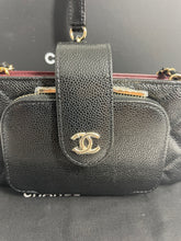 Load image into Gallery viewer, Chanel 22B Black Caviar Leather Crossbody Phone Bag