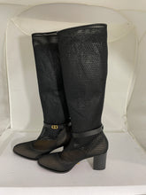 Load image into Gallery viewer, Christian Dior CD Black Empriente Mesh & Leather Boots Size 40.5