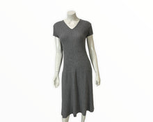 Load image into Gallery viewer, Chanel Gray Wool Ribbed Midi Sweater Dress