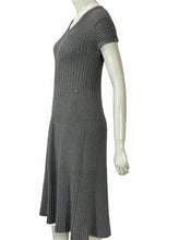 Load image into Gallery viewer, Chanel Gray Wool Ribbed Midi Sweater Dress