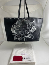 Load image into Gallery viewer, Valentino Black Rockstud Rose Tote Bag