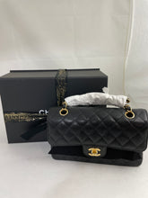 Load image into Gallery viewer, Chanel Classic Black Caviar Double Flap Small Handbag