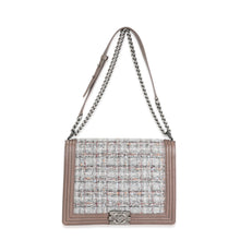 Load image into Gallery viewer, Taupe Caviar and Multicolor Tweed Large Boy Bag
