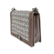 Load image into Gallery viewer, Taupe Caviar and Multicolor Tweed Large Boy Bag
