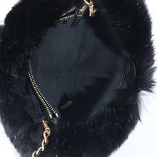 Load image into Gallery viewer, CC Black Fur Chain Clutch

