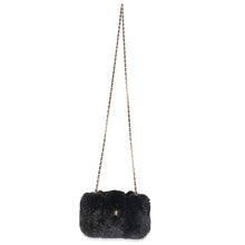 Load image into Gallery viewer, CC Black Fur Chain Clutch
