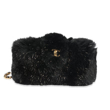 Load image into Gallery viewer, CC Black Fur Chain Clutch
