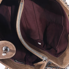 Load image into Gallery viewer, Brown Quilted Crumpled Calfskin CC Tote
