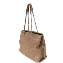 Load image into Gallery viewer, Brown Quilted Crumpled Calfskin CC Tote
