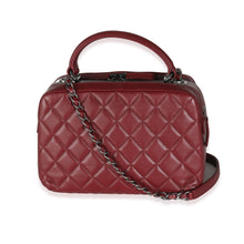 Load image into Gallery viewer, Burgundy Quilted Lambskin Medium Trendy CC Bowling Bag
