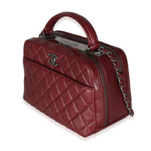 Load image into Gallery viewer, Burgundy Quilted Lambskin Medium Trendy CC Bowling Bag
