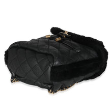 Load image into Gallery viewer, Black Quilted Shearling Paris Hamburg Small Backpack
