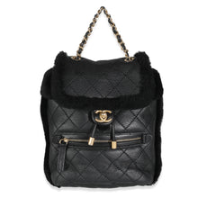 Load image into Gallery viewer, Black Quilted Shearling Paris Hamburg Small Backpack
