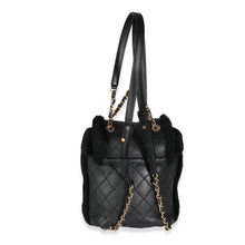 Load image into Gallery viewer, Black Quilted Shearling Paris Hamburg Small Backpack
