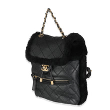 Load image into Gallery viewer, Black Quilted Shearling Paris Hamburg Small Backpack
