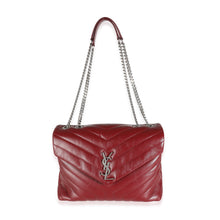 Load image into Gallery viewer, Burgundy Calfskin Medium Loulou Chain Bag
